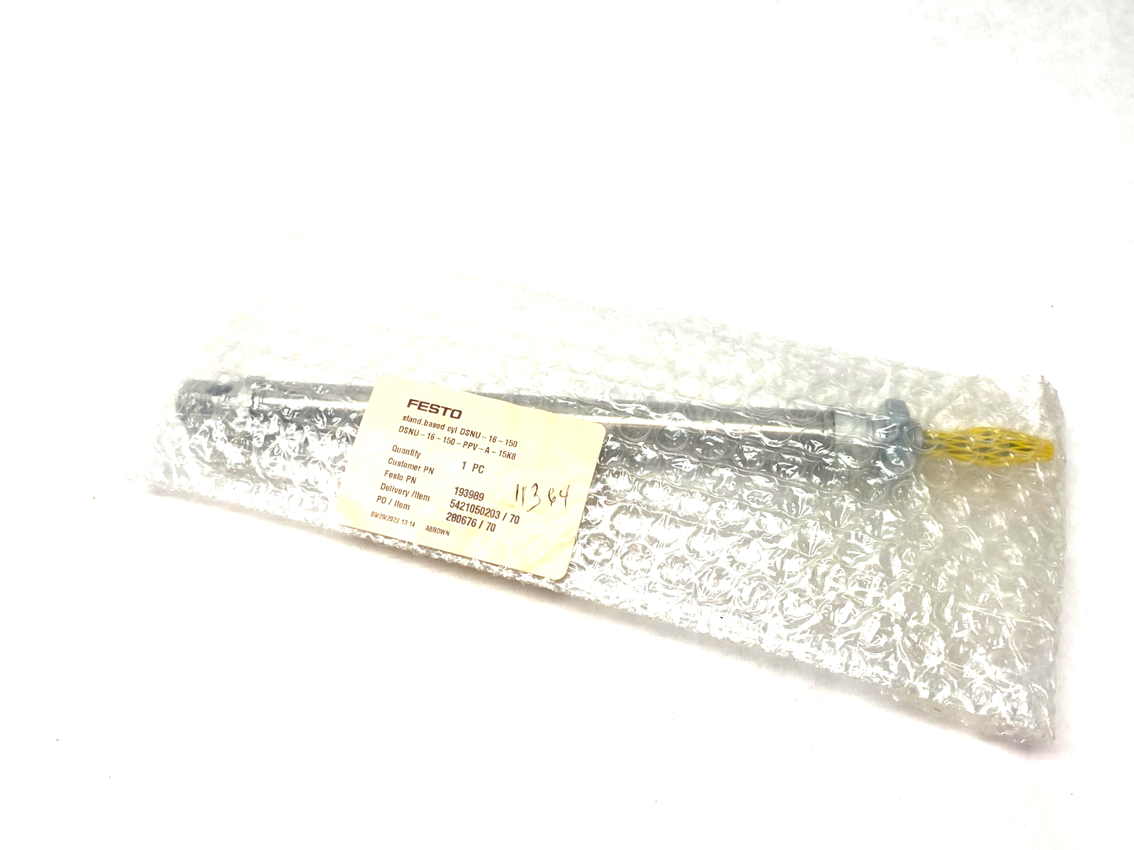 Festo DSNU-16-150-PPV-A-15K8 Round-Body ISO Cylinder 150mm Stroke 193989 - Maverick Industrial Sales