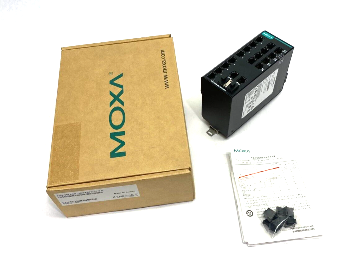 Moxa EDS-2018-ML-2GTXSFP Unmanaged Gigabit Ethernet Switch 18-Port V1.0.0 - Maverick Industrial Sales