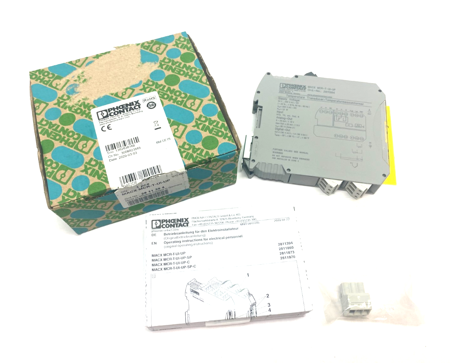 Phoenix Contact MACX MCR-T-UI-UP Prgmbl Temperature Measuring Transducer 2811394 - Maverick Industrial Sales
