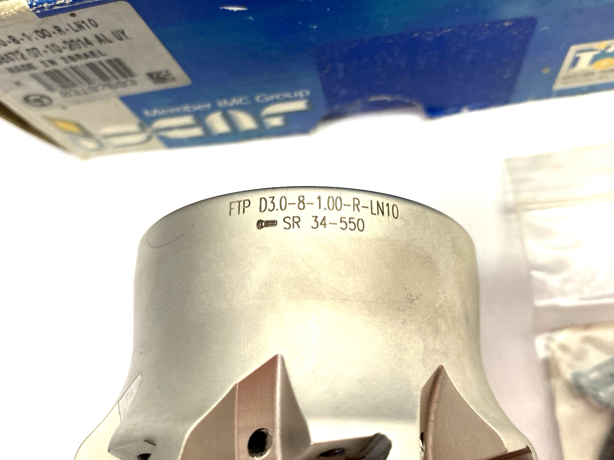 Iscar FTP D3,0-8-1,00-R-LN10 Indexable Face Mill 8-Tooth Coolant-Through 3197693 - Maverick Industrial Sales