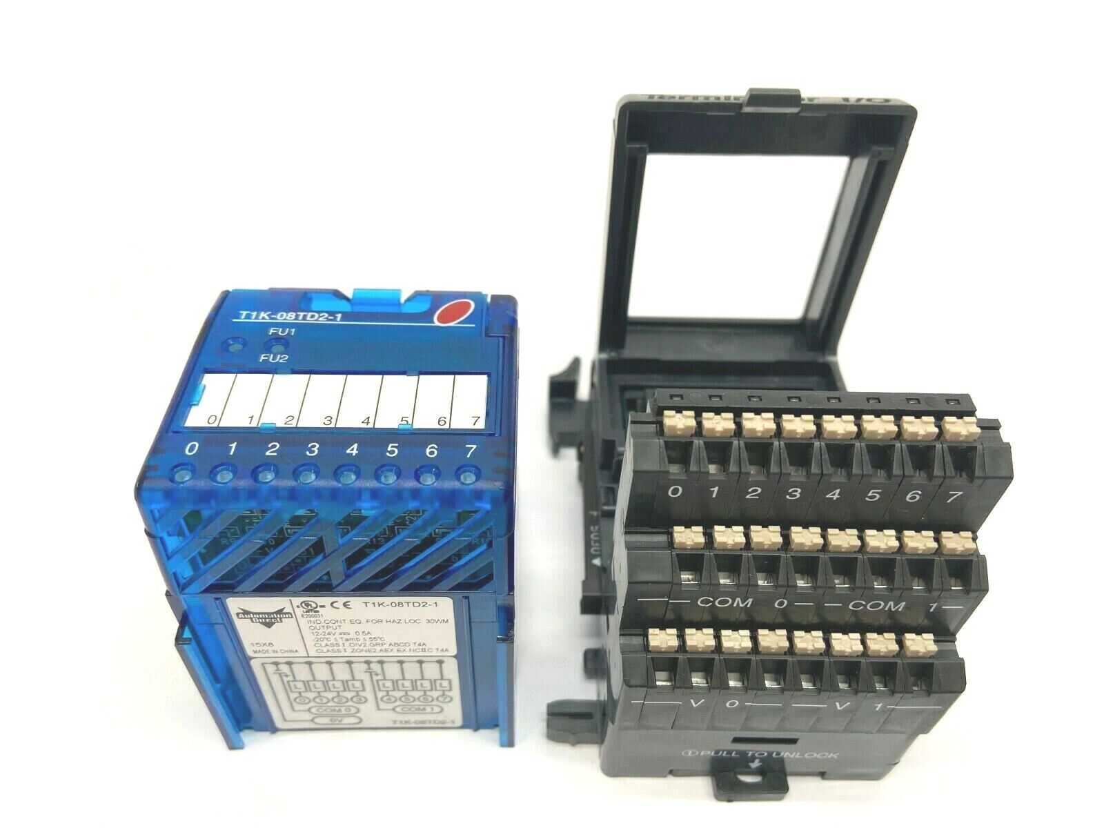Automation Direct T1K-08TD2-1 Output Module w/ T1K-08B-1 Spring Clamp Base - Maverick Industrial Sales