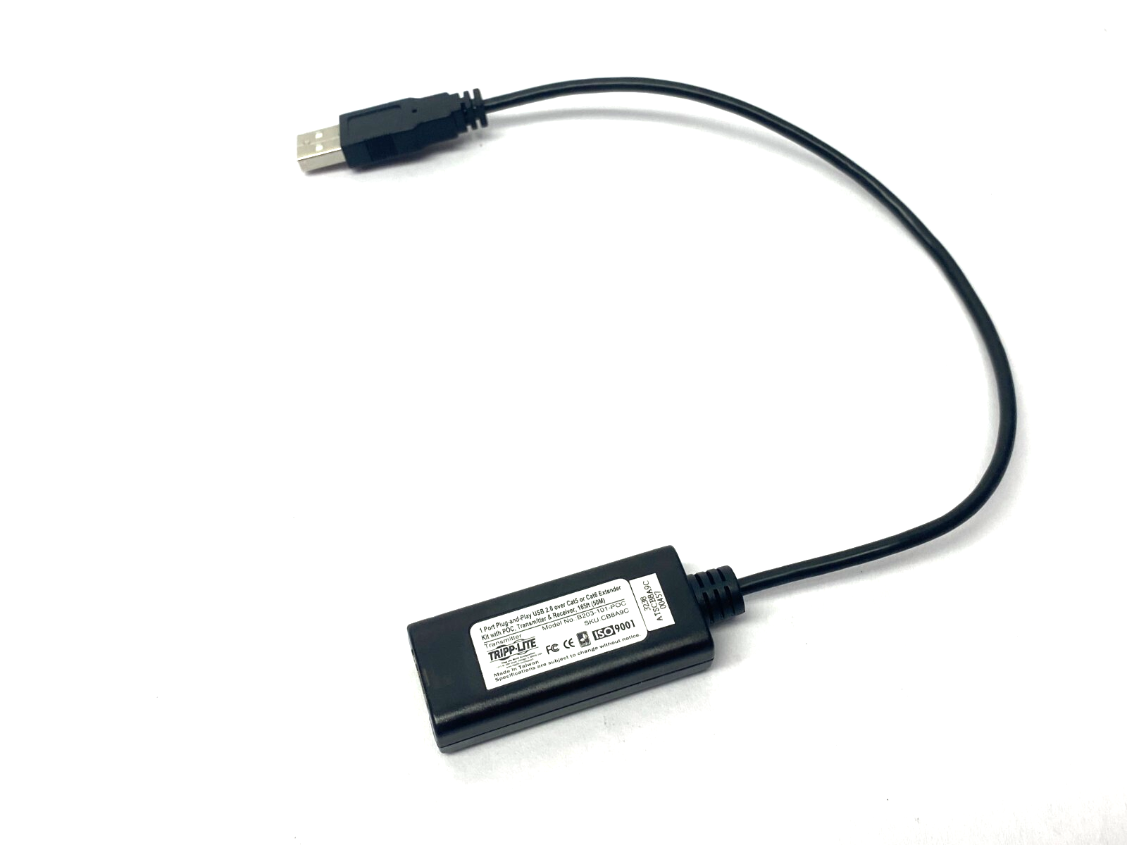 Tripp Lite B203-101-POC 1-Port Plug-and-Play USB 2.0 over Cat5e or Cat6 Extender - New – Open box - Maverick Industrial Sales