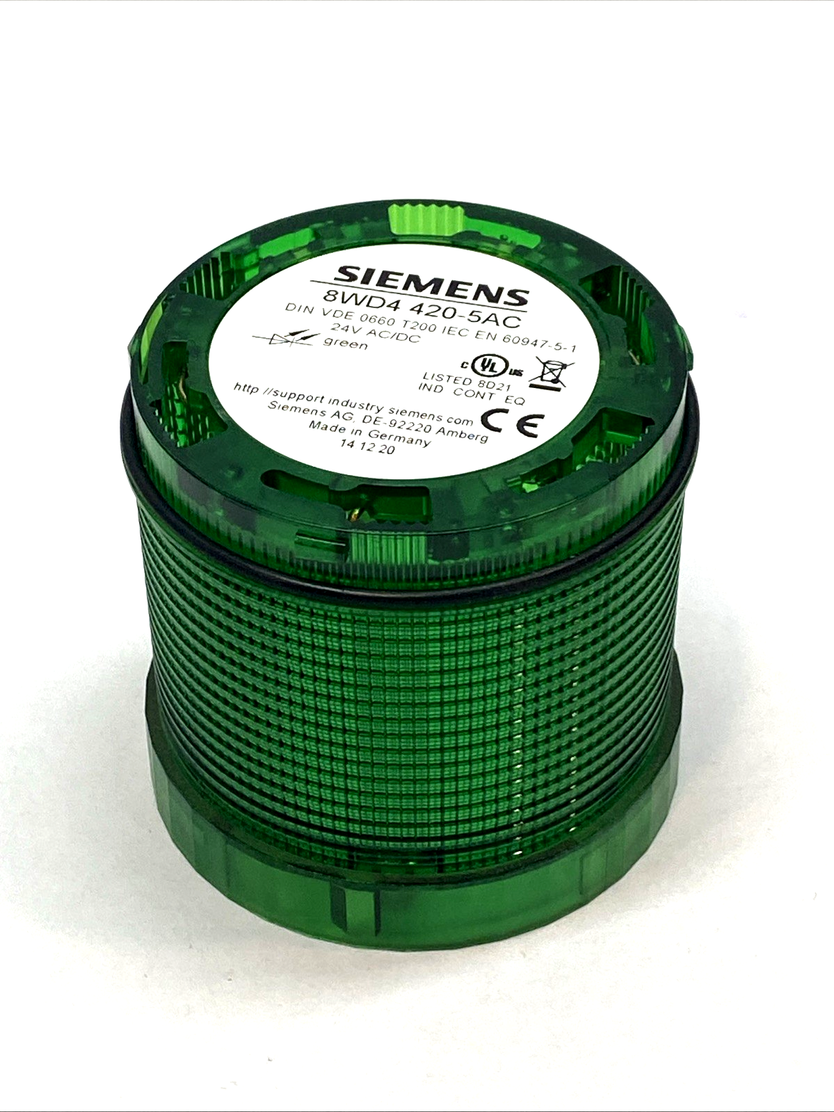 Siemens 8WD4420-5AC Green LED Stack Light Module 24V AC/DC - Maverick Industrial Sales