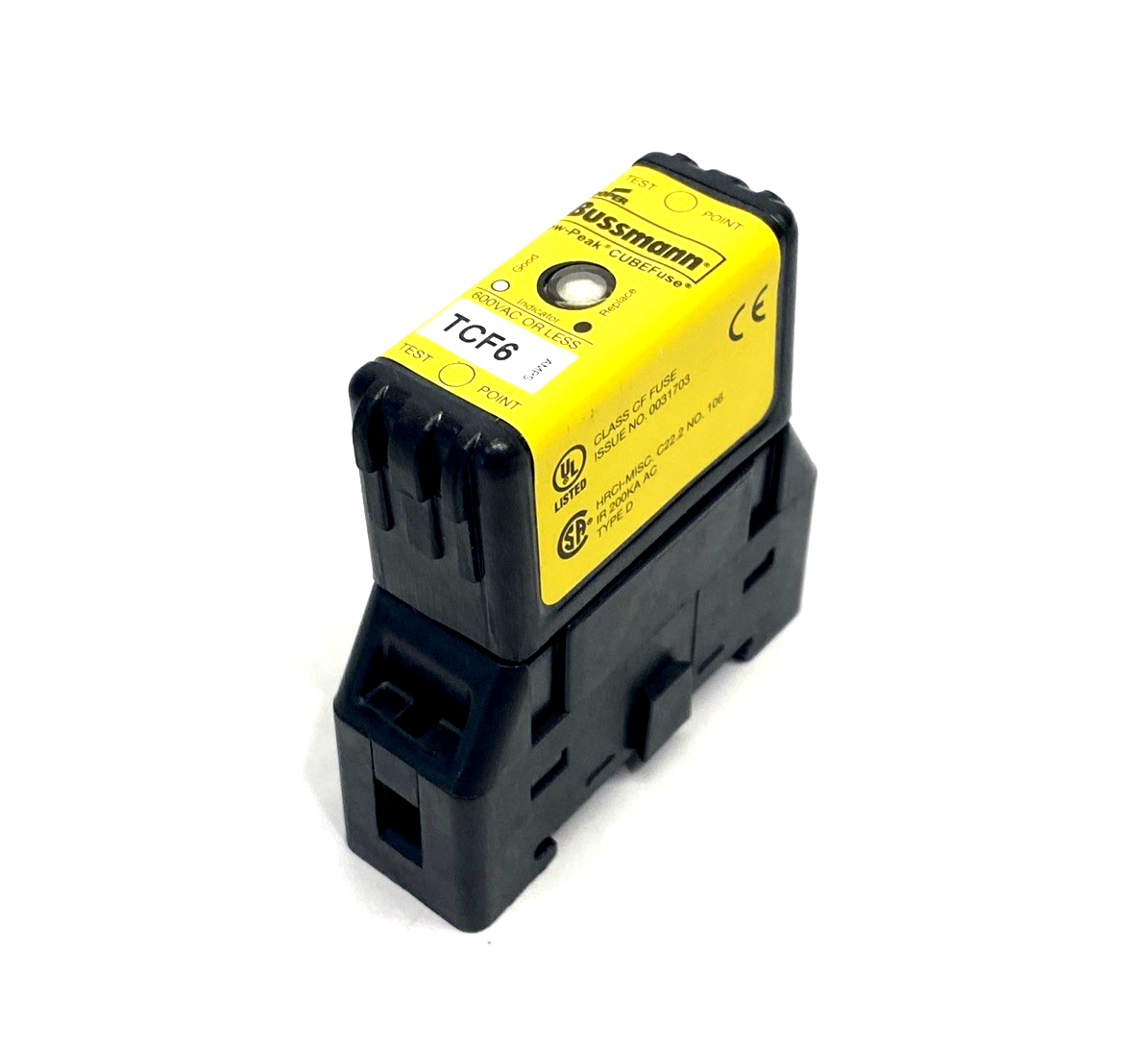 Bussmann TCF6 Class CF Cube Fuse 6A & TCFH30N Base - Maverick Industrial Sales