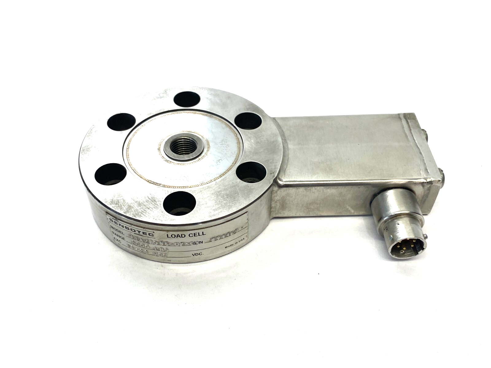 Sensotec 41A/B086-02-01 Low-Profile Precision Load Cell 2000lbs Range - Maverick Industrial Sales