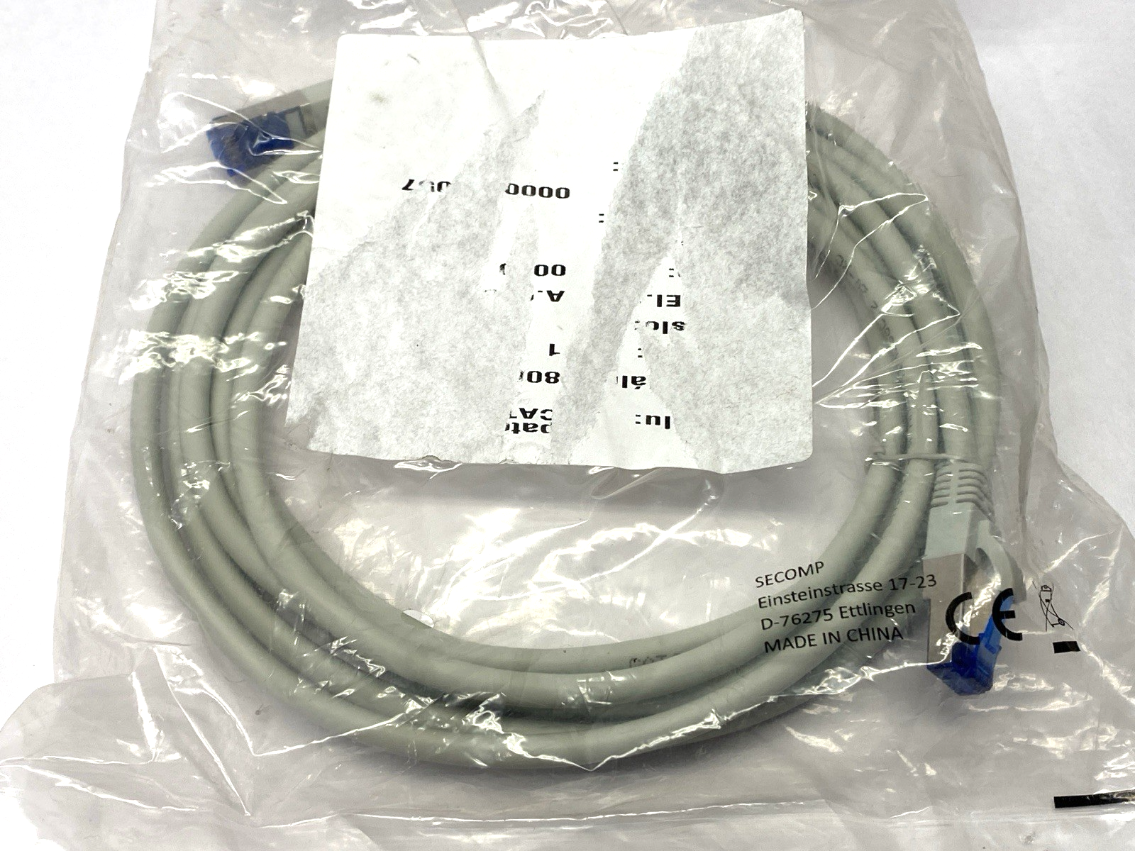 Value 21.99.0863E Double Ended Ethernet Cable Gray Male RJ45 Connectors 3m - Maverick Industrial Sales
