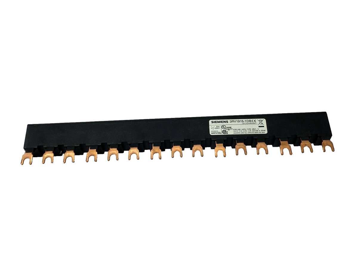 Siemens 3RV1915-1CB Busbar 3-Phase 600VAC 65A - Maverick Industrial Sales