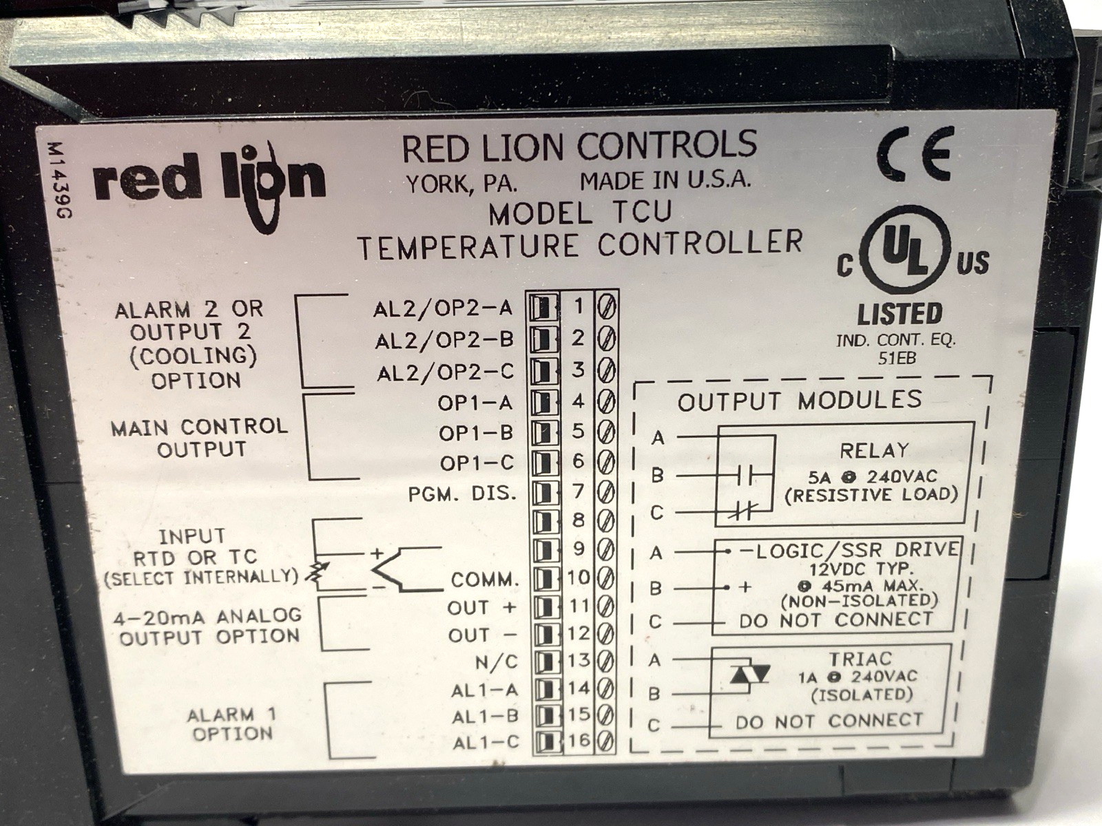 Red Lion Controls TCU11001 Temperature Controller Panel Mount 115/230VAC - Maverick Industrial Sales