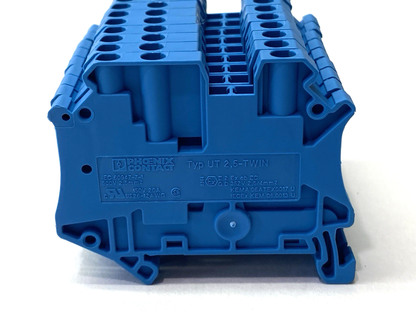 Phoenix Contact UT 2,5-TWIN BU Blue Terminal Block 24A 500V 3044526 LOT OF 9 - Maverick Industrial Sales