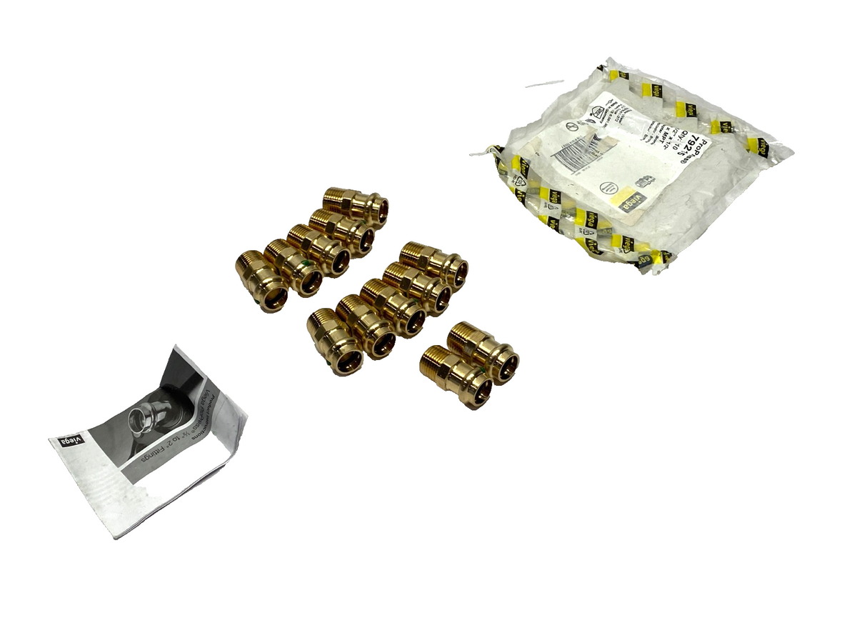 Viega 79215 ProPress Adapter, 1/2" x 1/2", Press Conn. x MPT, Bronze, LOT OF 12 - Maverick Industrial Sales