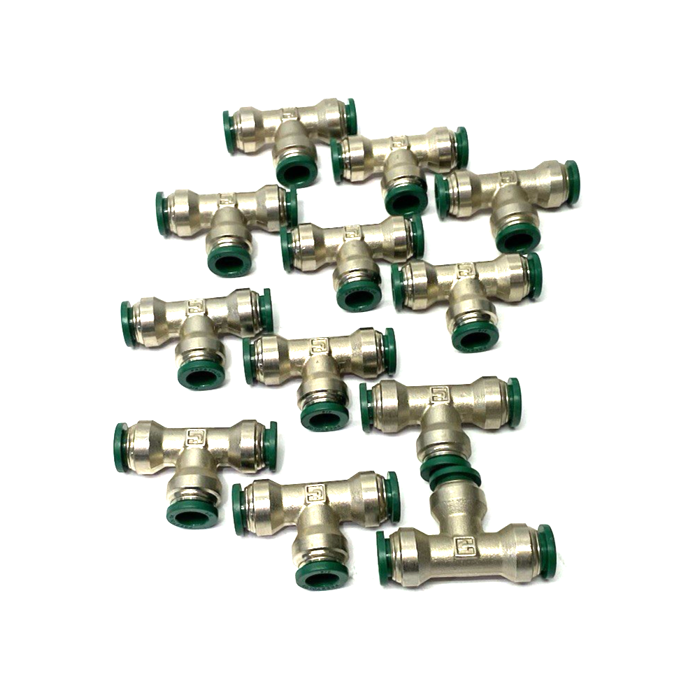 | Parker 164PLP-6 Push-to-Connect Union Tee Fitting 3/8" Tube OD LOT OF 12 - New – Open box - Maverick Industrial Sales