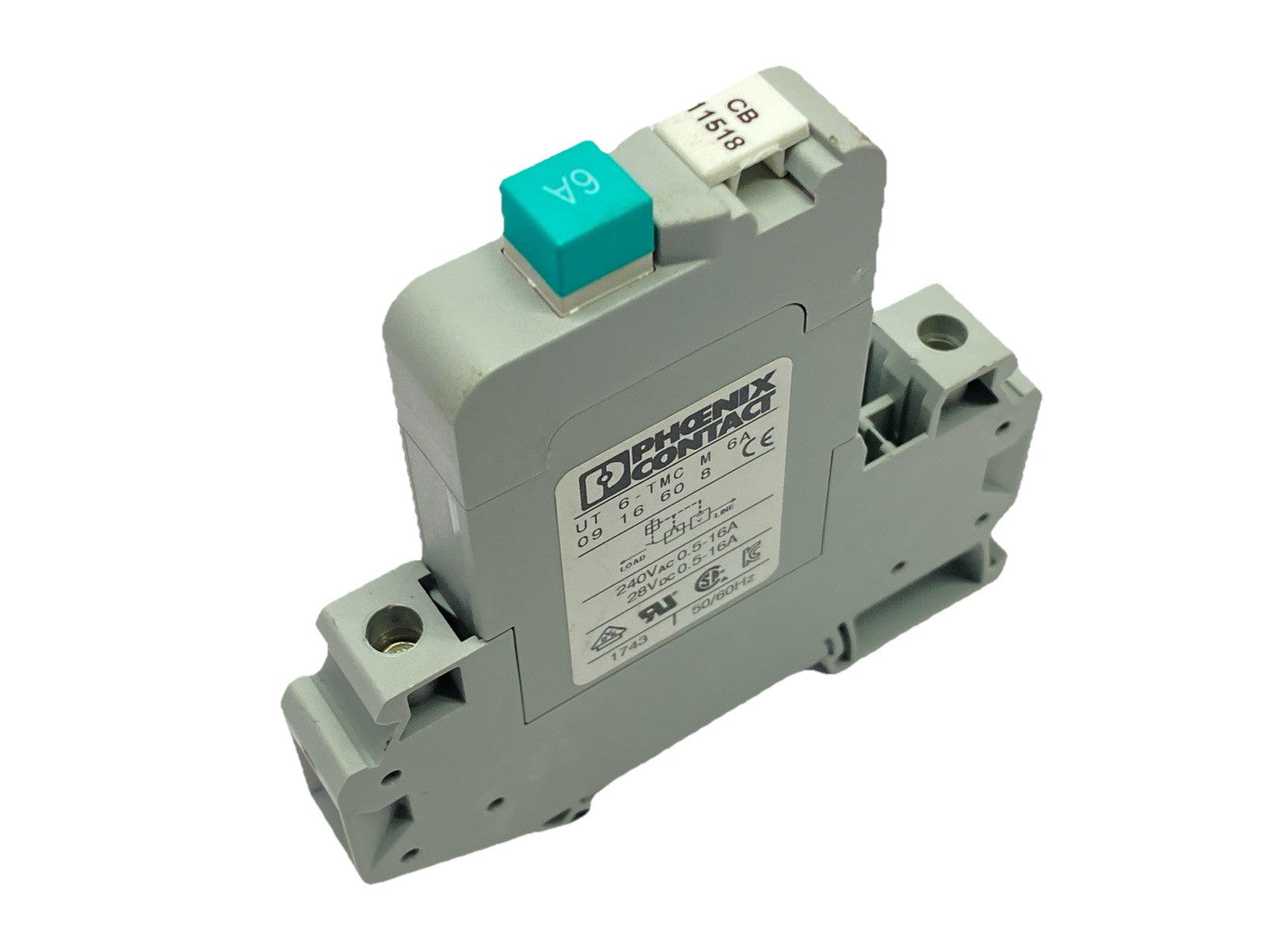 UT 6-TMC M 6A | Phoenix Contact Thermomagnetic Device Circuit Breaker 6A 0916608 - Used - Maverick Industrial Sales