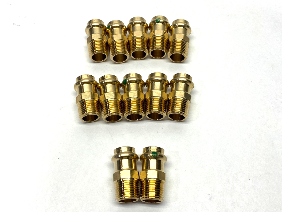 Viega 79215 ProPress Adapter, 1/2" x 1/2", Press Conn. x MPT, Bronze, LOT OF 12 - Maverick Industrial Sales