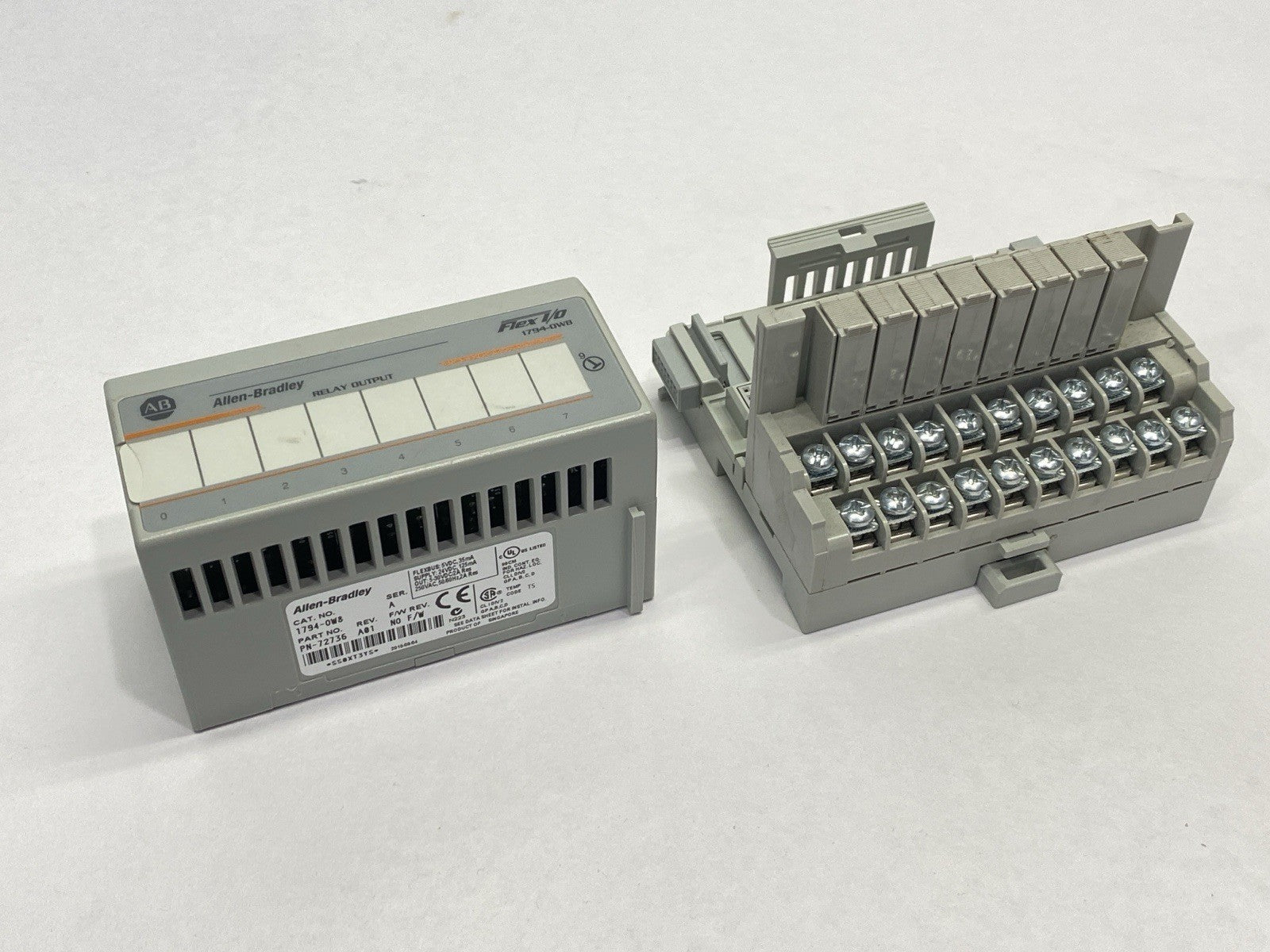 Allen Bradley 1794-OW8 Output Module Flex w/ 1794-TBNF Terminal Base 96176674 - Maverick Industrial Sales