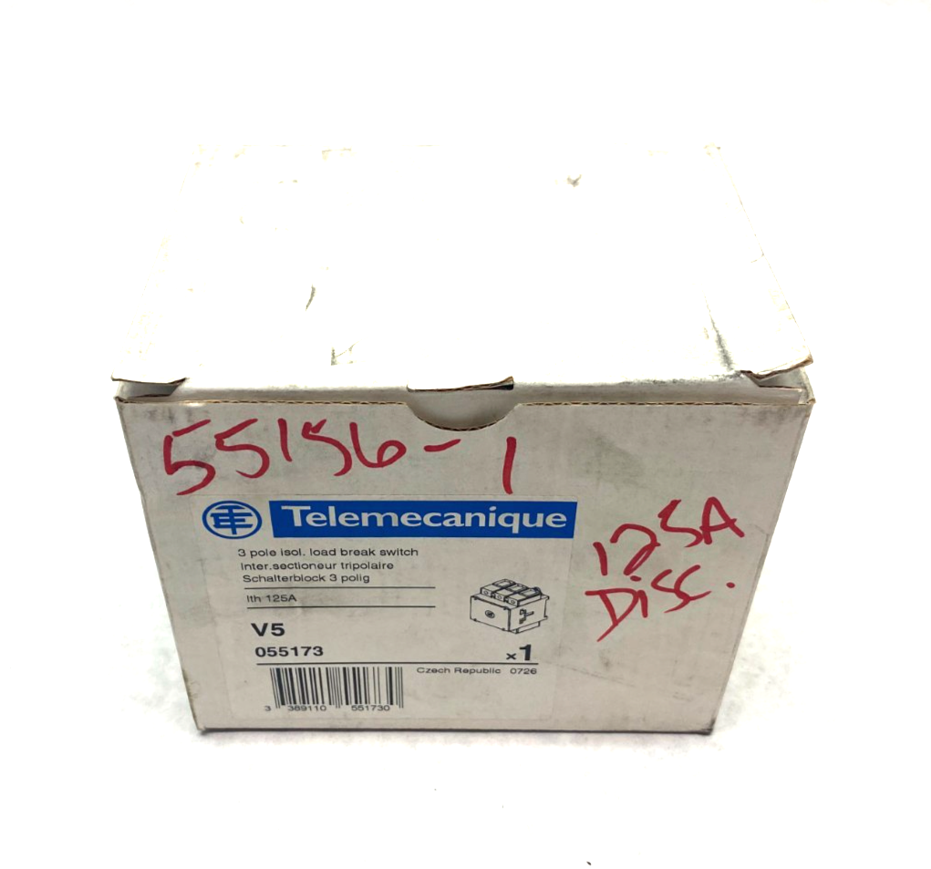 Telemecanique 055173 Isol. Load Break Switch V5 3-Pole 125A - Maverick Industrial Sales