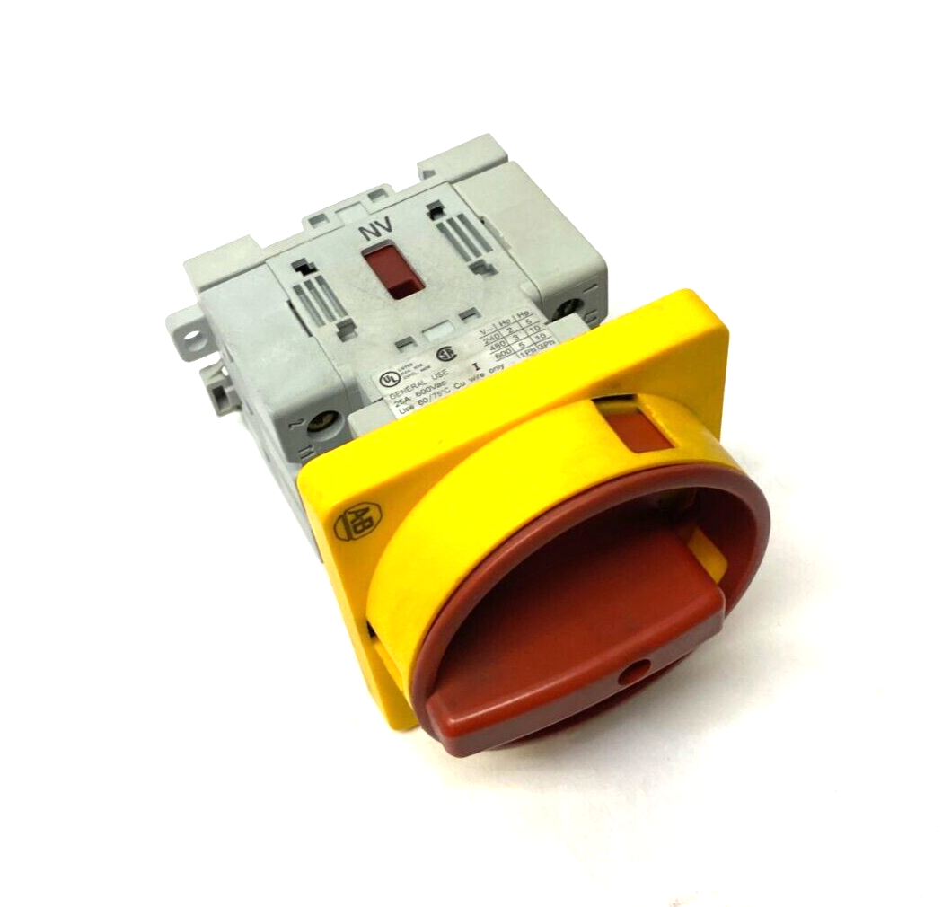 Allen Bradley 194E-A25-1753 Ser. B Disconnect Load Switch w/ Handle Red/Yellow - Maverick Industrial Sales