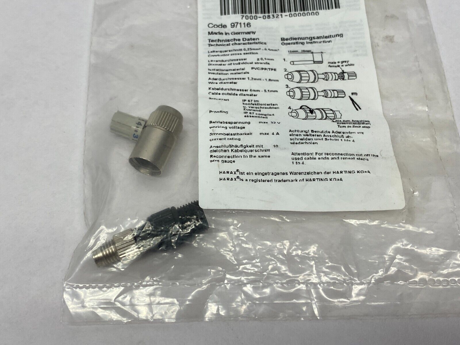 Murr Elektronik 7000-08321-0000000 Field Wireable Connector, M8 Male 3-Pin - Maverick Industrial Sales