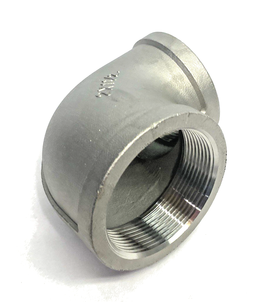 4464K942 Stainless Steel Threaded Pipe Fitting, 2-1/2" Low-Press. Elbow Reducer - Maverick Industrial Sales