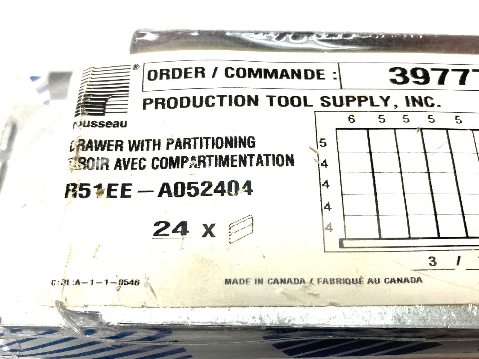 R51EE-A052404 | Rousseau Metal Drawer with Partitioning PKG OF 24 - New - Maverick Industrial Sales
