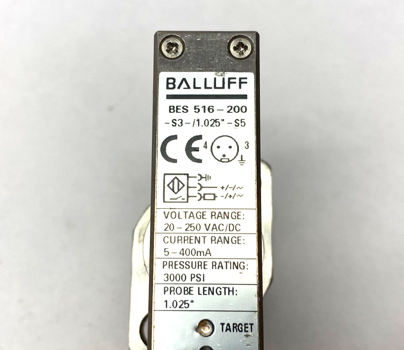 Balluff BES 516-200-S3/1.025"-S5 StrokeMaster Pressure-Rated Sensor 20-250VAC - Maverick Industrial Sales