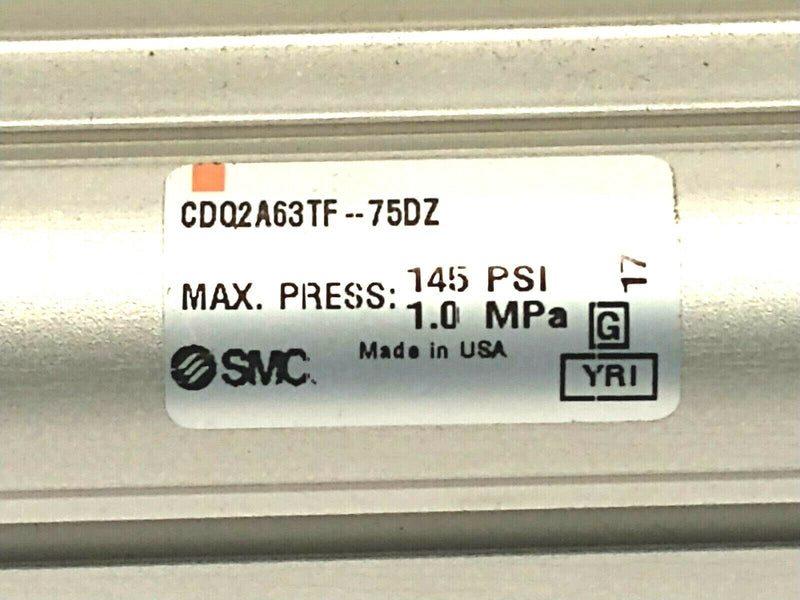 SMC CDQ2A63TF-75DZ Compact Pneumatic Cylinder 63mm Bore 75mm Stroke - Maverick Industrial Sales