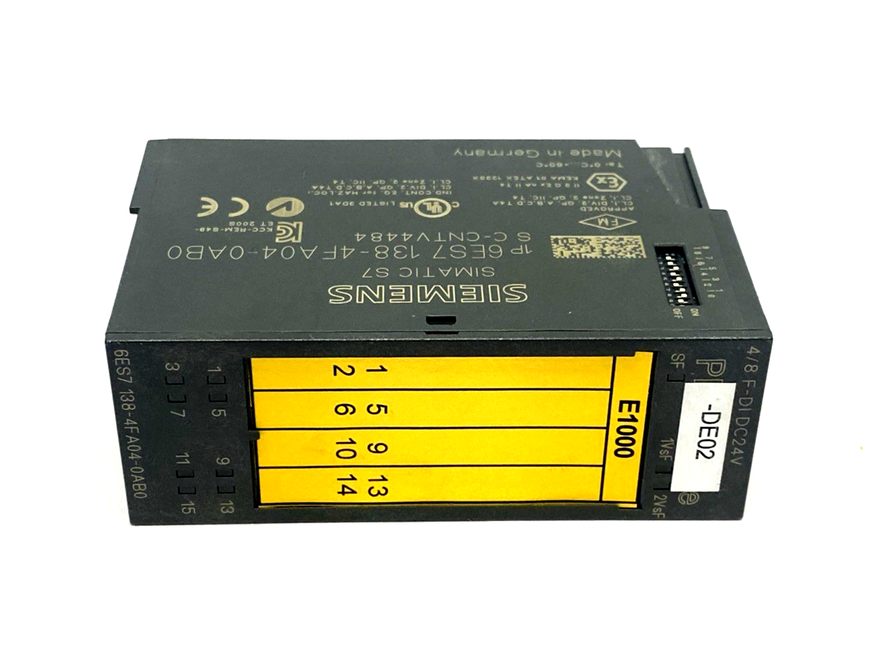 Siemens 6ES7138-4FA04-0AB0 ET200S Electronic Module 4/8 F-DI PROFIsafe 24VDC - Maverick Industrial Sales