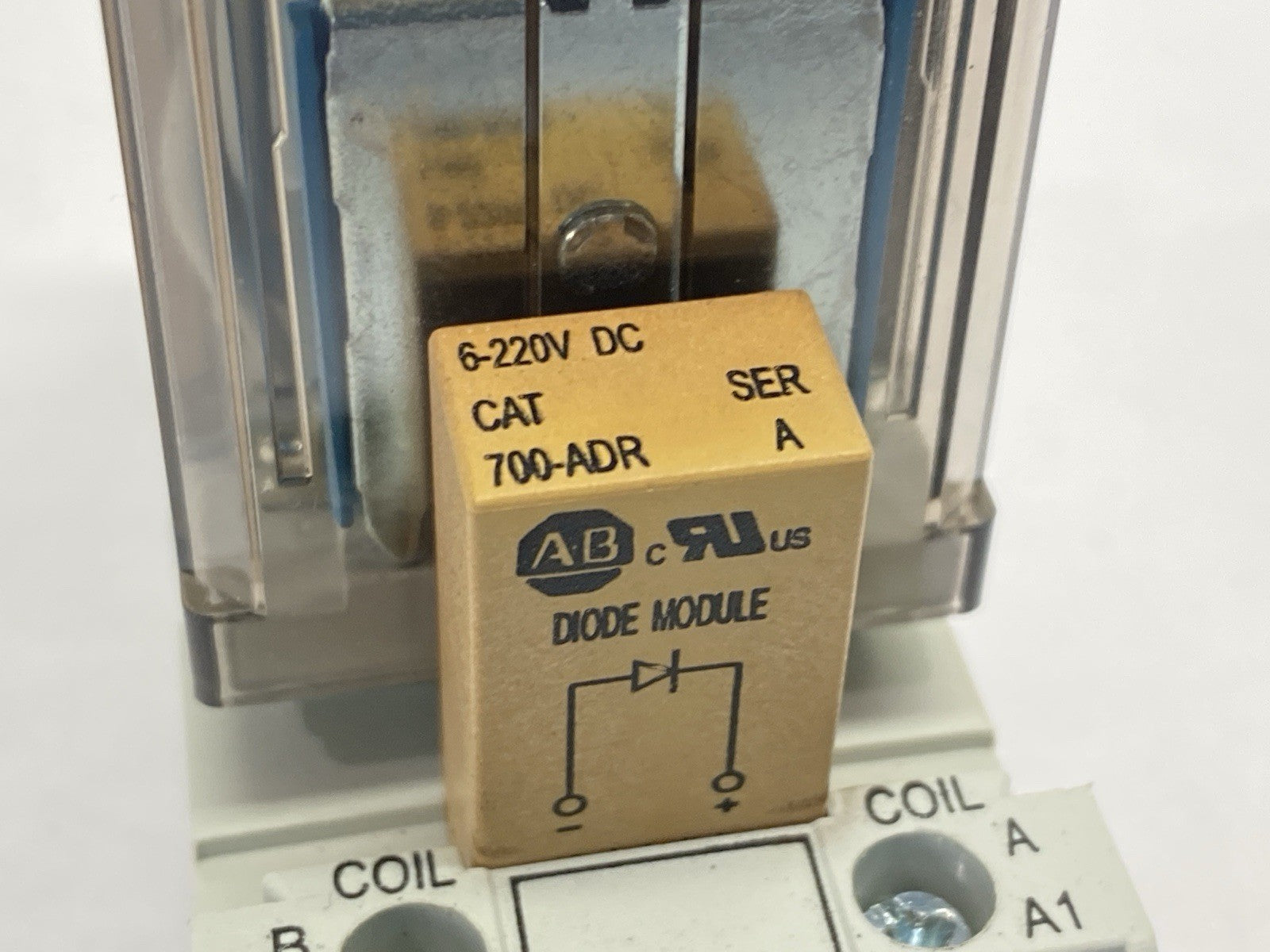 Allen Bradley 700-HB33Z24-3-4 Ser E Relay w/ 700-HN153 Ser B Base 700-ADR Diode - Maverick Industrial Sales