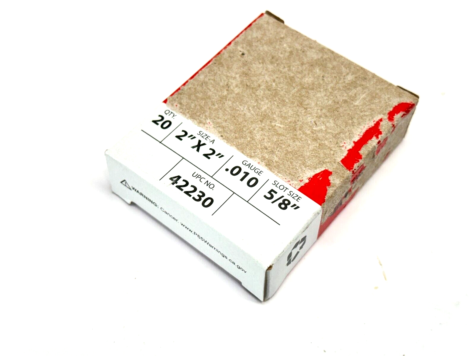 Precision Brand 42230 Slotted Shim SS Size A 2" x 2" Gauge 0.01 Slot 5/8" PKG 20 - Maverick Industrial Sales
