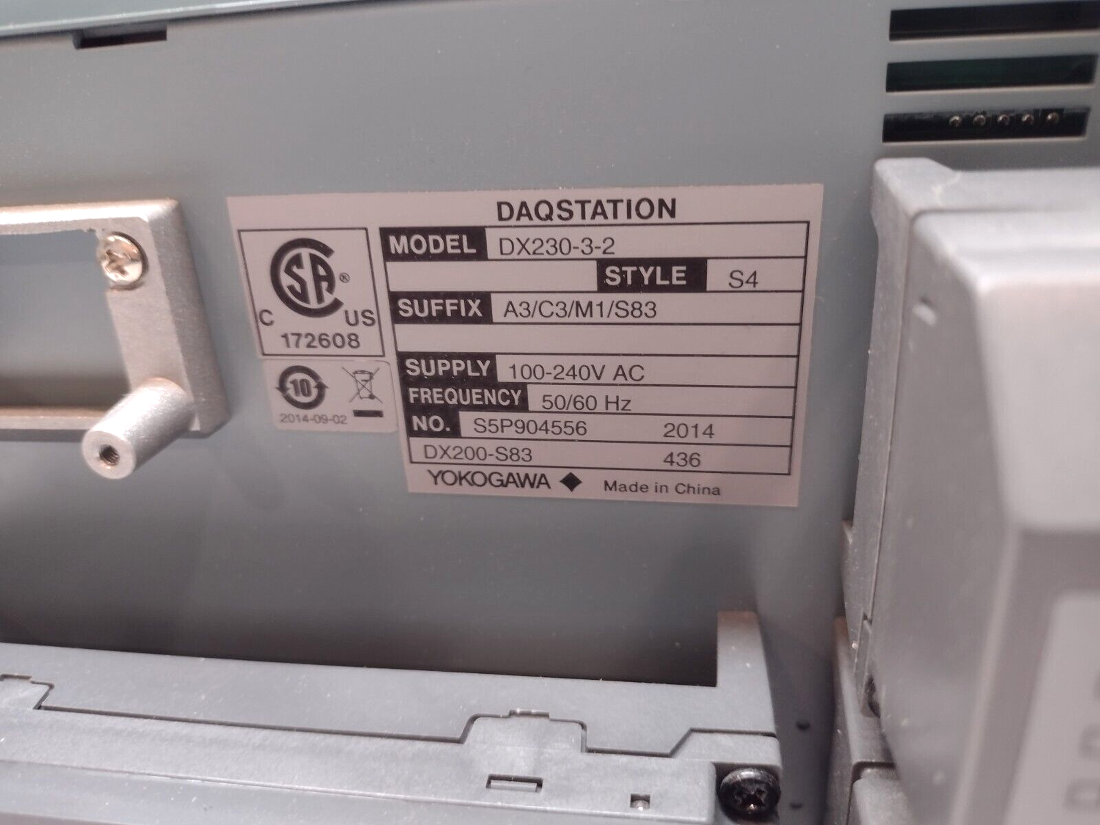 Yokogawa DX230-3-2 DAQSTATION S4 100-240V AC DX200-S83 - Maverick Industrial Sales