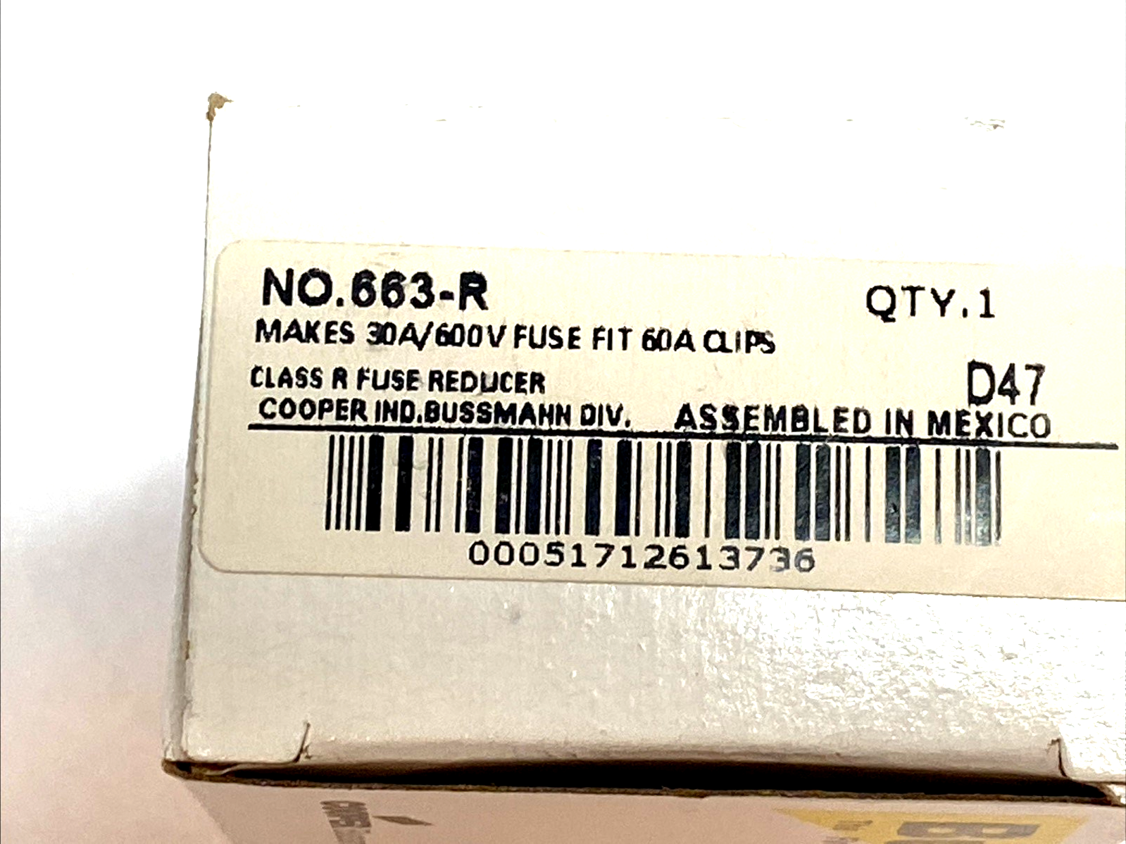 Bussmann 663-R Fuse Reducer 600V - Maverick Industrial Sales