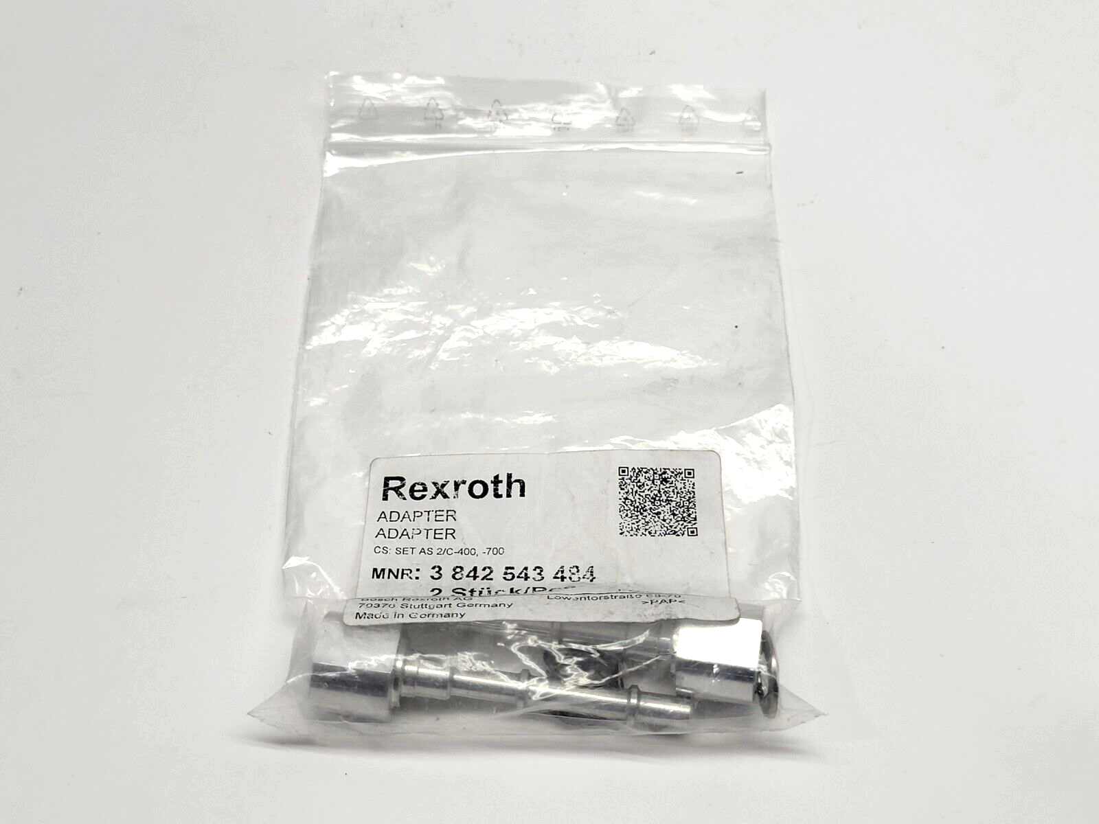 Bosch Rexroth 3842543484 Adapter, Set ADAPTER SET AS 2/C-400, -700 - Maverick Industrial Sales
