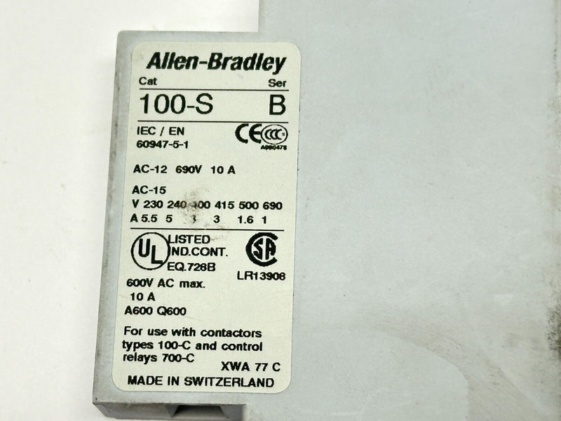 Allen Bradley 100-S Ser B Auxiliary Contact Block 10A 690V LOT OF 2 - Maverick Industrial Sales