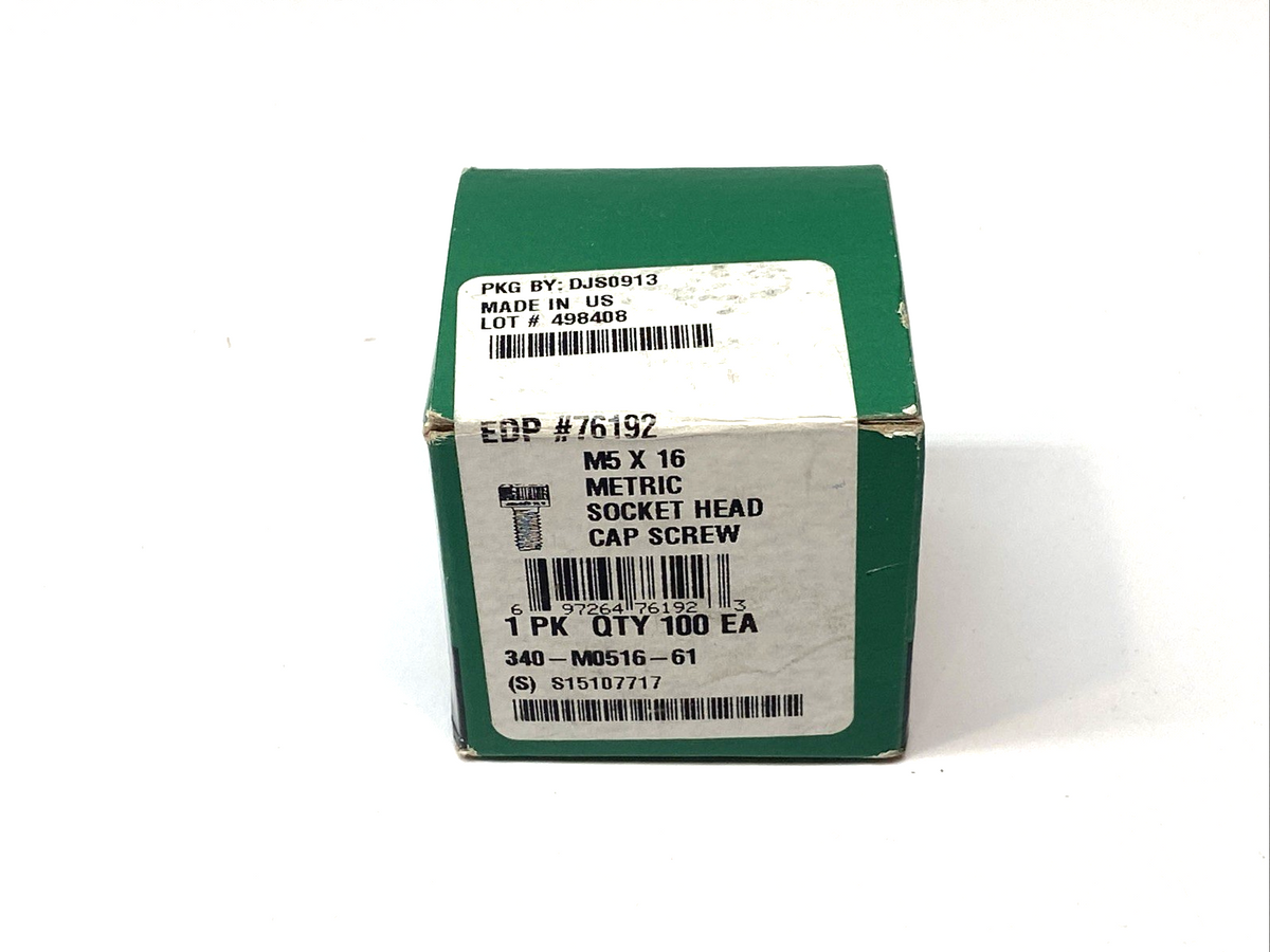 340-M0516-61 | Decorah Metric Socket Head Cap Screw M5 x 16mm BOX OF 100 - New - Maverick Industrial Sales