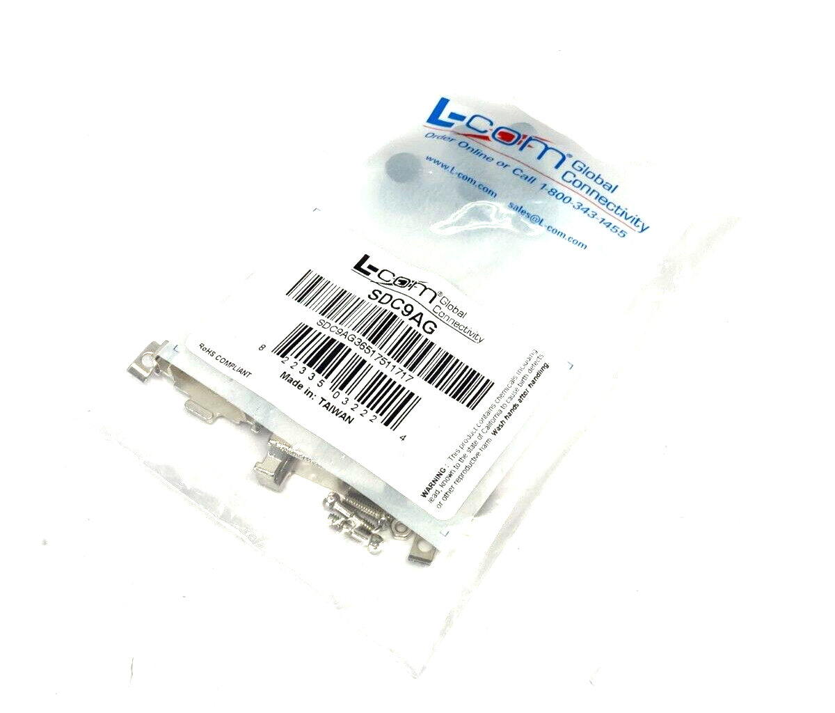 Lcom SDC9AG D-Sub Hood Assembly Kit DB9/HD15 Metal - Maverick Industrial Sales