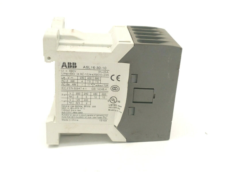 ABB ASL16-30-10 Electrical Contactor 690V 24VDC 12-18 AWG - Maverick Industrial Sales