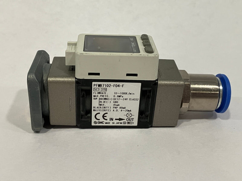 SMC PFMB7102-F04-F Digital Flow Switch w/ Integrated Display SMALL CRACK - Maverick Industrial Sales