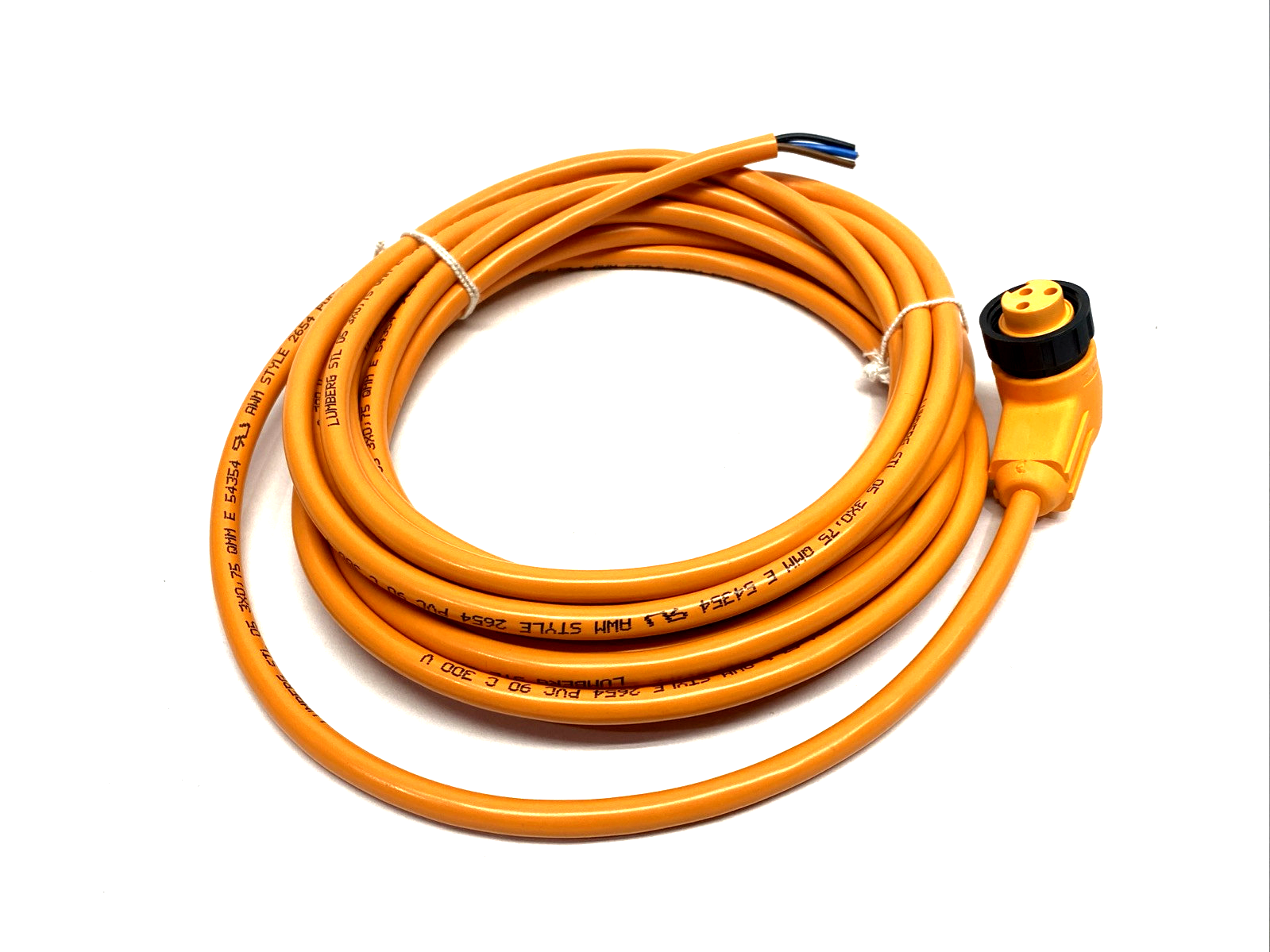 Lumberg RKW 30-05/5 M Power Cordset Right Angle 7/8" Female 3-Pin 5m - Maverick Industrial Sales