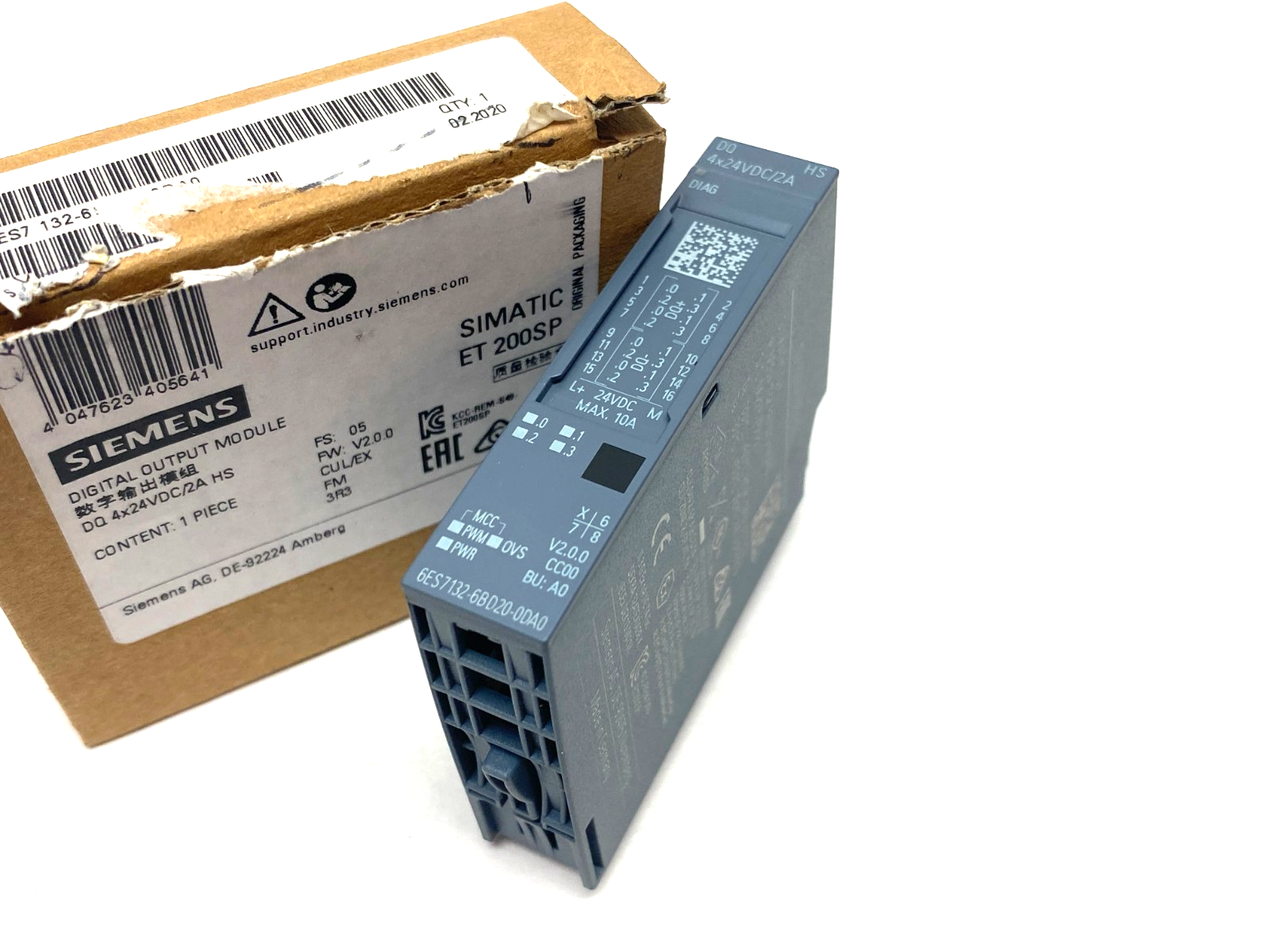 Siemens 6ES7132-6BD20-0DA0 SIMATIC ET 200SP Digit Output Module DQ 4x24VDC/2A HS - Maverick Industrial Sales