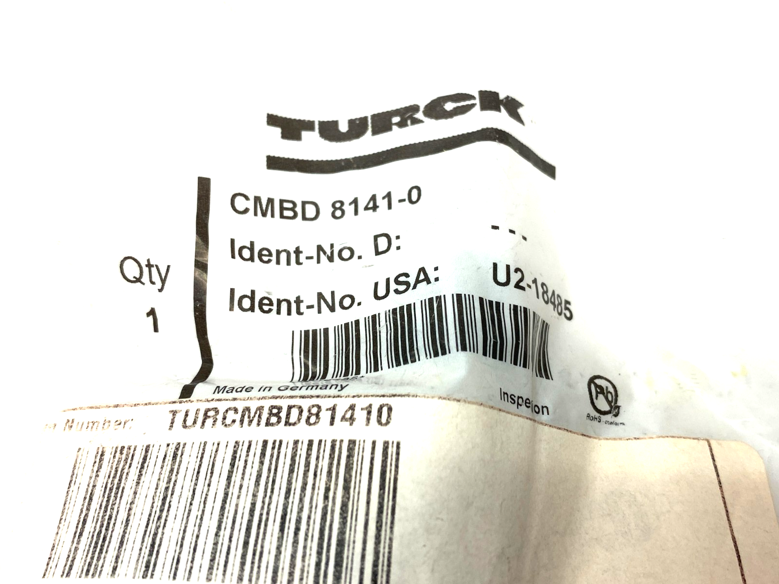 Turck CMBD 8141-0 Ethernet Field Wireable M12 5-Pin Connector U2-18485 - Maverick Industrial Sales
