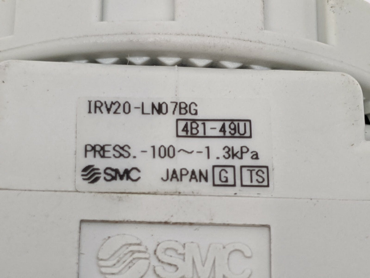 IRV20-LN07BG | SMC Vacuum Regulator -100 To -1.3kPa - Used - Maverick Industrial Sales