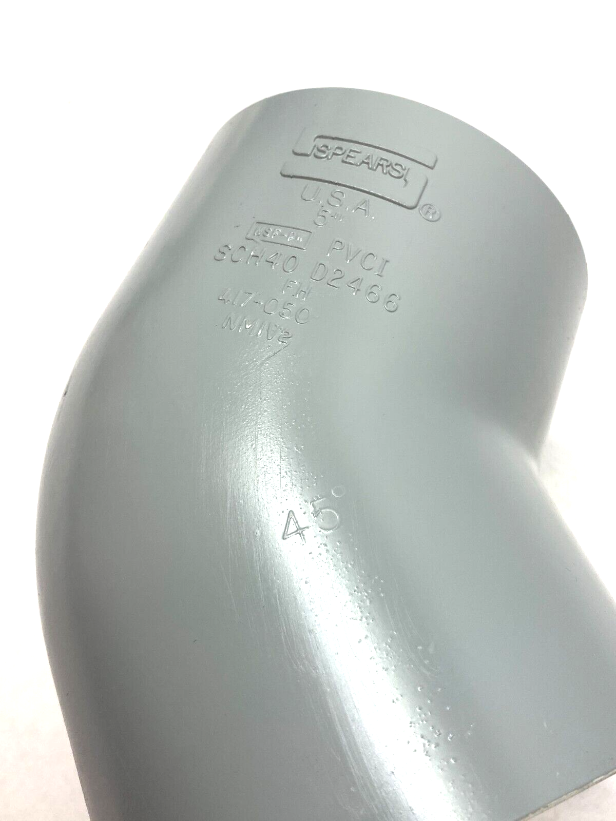 Spears 417-050 Elbow Slip Socket Fitting 5", 45-Degree Painted Gray SCH40 - Maverick Industrial Sales