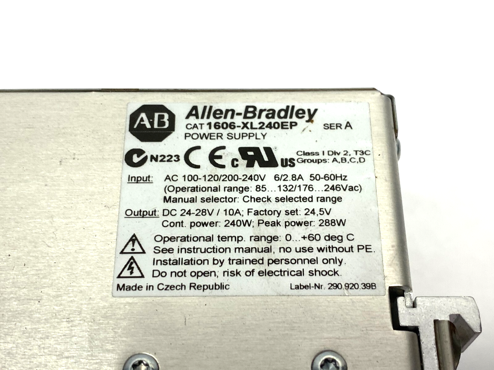 Allen Bradley 1606-XL240EP Ser. A Power Supply - Maverick Industrial Sales