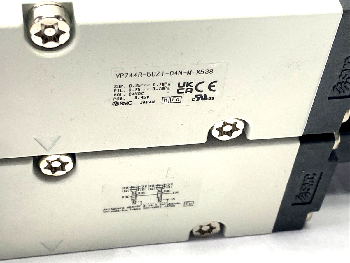 VP744R-5DZ1-04N-M-X538 | SMC Residual Pressure Release, Solenoid Valve, ISO13849-1 - New – Open box - Maverick Industrial Sales