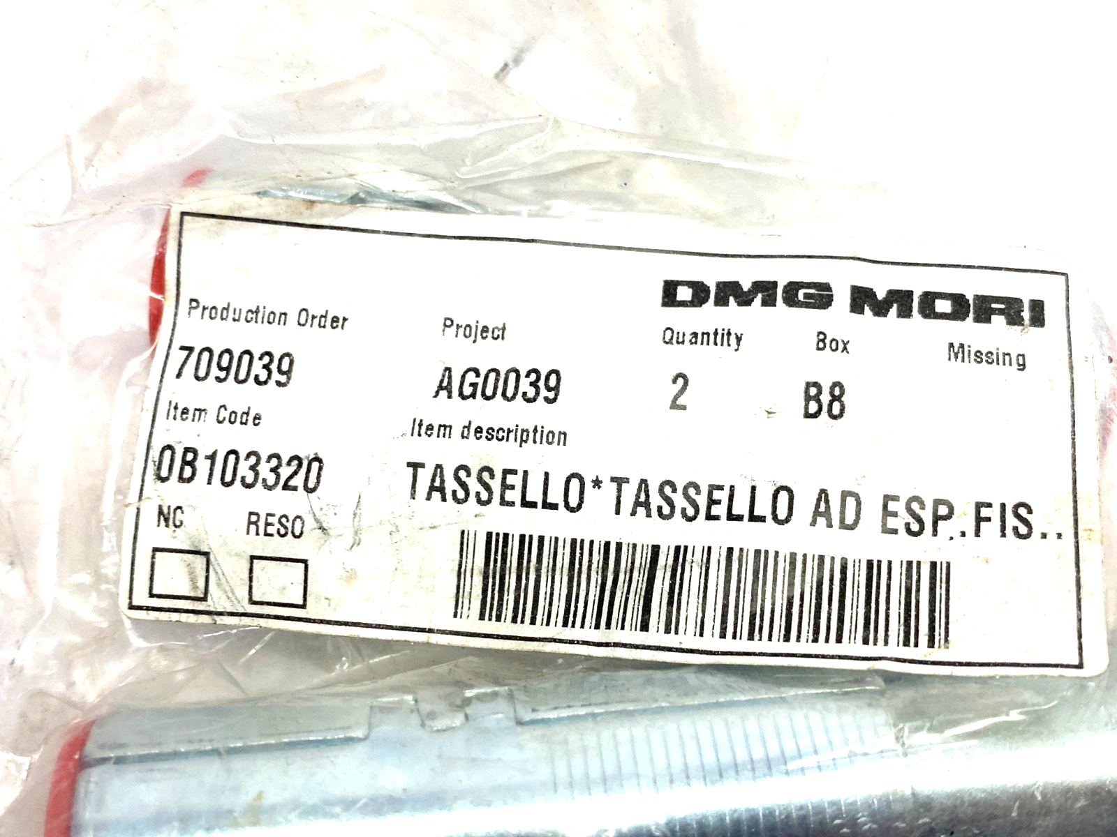 0B103320 | DMG Mori Hardware Kit M20-30 Dia. PKG OF 2 - New - Maverick Industrial Sales