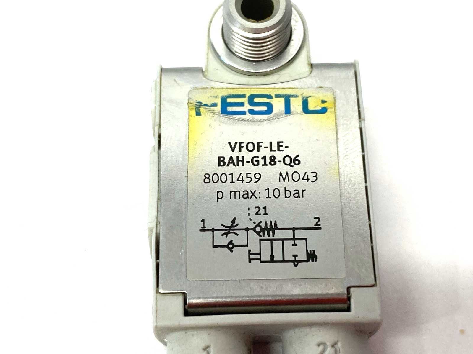 VFOF-LE-BAH-G18-Q6 | Festo One-Way Flow Control Check Valve, non-return, 8001459 - Used - Maverick Industrial Sales