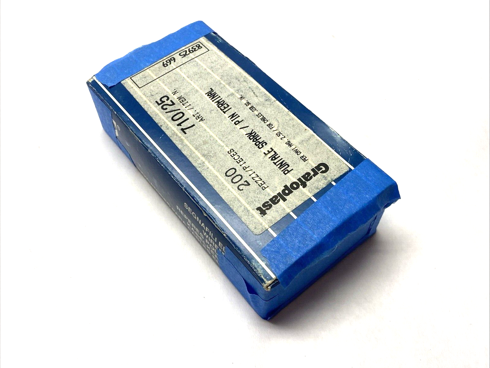 Grafoplast 710/25 12mm Spark Crimp-On Pins for Cable Marker 2.5mm BOX OF 185 - Maverick Industrial Sales