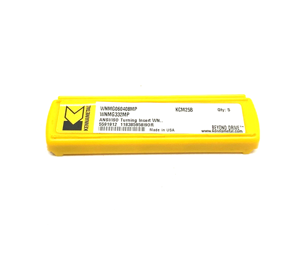 5591912 | Kennametal Kenloc™ Insert W Style, Negative, WNMG060408MP PKG OF 5 - New – Open box - Maverick Industrial Sales