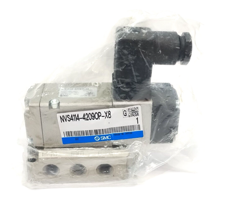 SMC NVS4114-4209OP-X8 5-Port 2-Position Single Solenoid Valve w/ Subplate - Maverick Industrial Sales