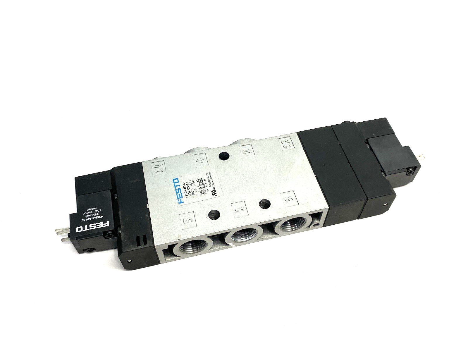 CPE24-M1H-5/3E-QS-12 | Festo Piston Gate Solenoid Valve, 5/3 Exhausted, 170279 - Used - Maverick Industrial Sales