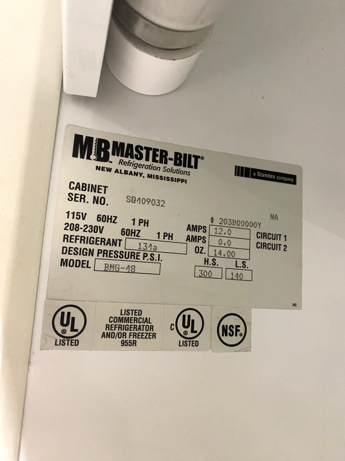 Master-Bilt BMG-48 2 Door Commercial Refrigerator Cooler. FOR PARTS OR REPAIR - Maverick Industrial Sales